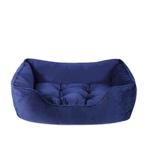 Luxurious Velvet Navy Dog Bed for Ultimate Comfort - 40 Winks